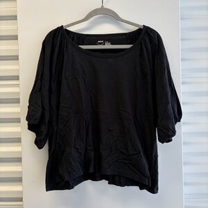 Aerie Black Puff Sleeve Cropped Tee Size XL